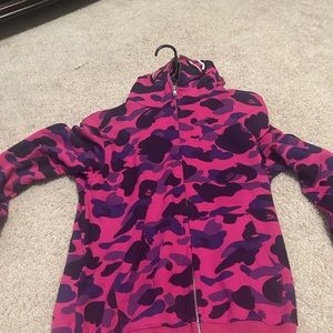 Bathing ape hoodie purple/pink basically brand new